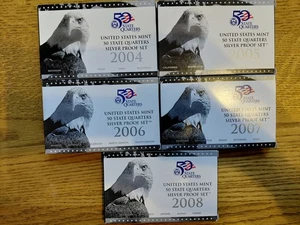 2004-2008 S US Mint 50 State Quarters Silver Proofs  - Picture 1 of 1