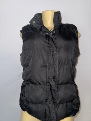 Chaleco acolchado Faded Glory para mujer negro cremallera completa forrado de lana pequeño Foto 1 de 4
