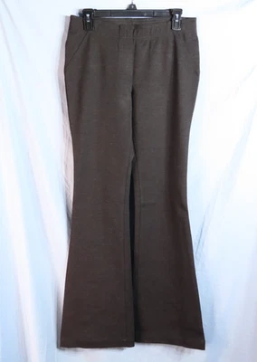 CHICO'S Charcoal Gray PULL-ON PONTE KNIT PANTS Flare Wide Leg NO POCKETS sz 0/4 - Image 1 of 4