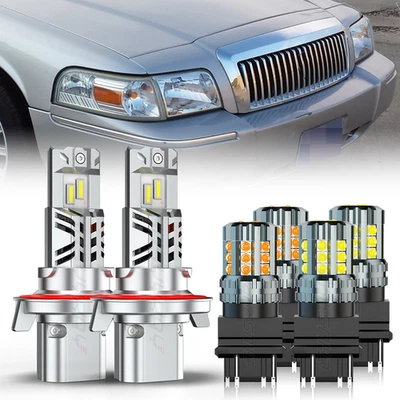 For Mercury Grand Marquis 2006-11 LED Headlights+Turn Signal+Parking Light Bulbs - Image 1 of 4