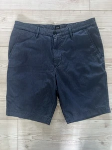 Hugo Boss Smart Casual Shorts Men Size UK48 Regular Navy Stretch Fabric Zip - Picture 1 of 12