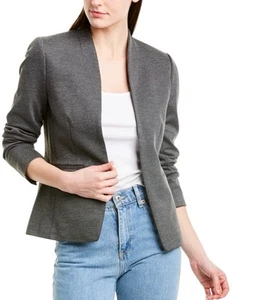 J.Crew Going Out Blazer Size 8 Tall Gray Open Front Stretch Knit Twill Office - Picture 1 of 22