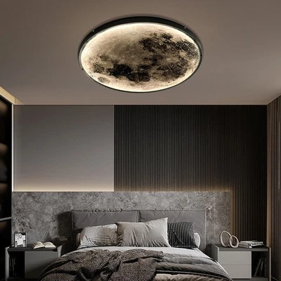 Modern Dimmable 3D Moon LED Wall Lamp with Remote Control for Bedroom Hallway - Image 1 of 4