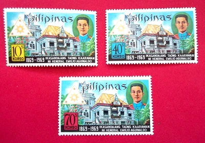 Juego de estampillas de Filipinas Scott #1010-1012 - Emilo Aguinaldo 1969 MNH - Envío GRATIS Foto 1 de 2
