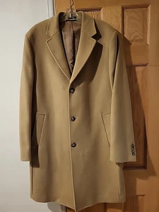 Ralph Lauren Men's 42L Overcoat Wool Nylon Cashmere Jacket Lined Three Button - Picture 1 of 18