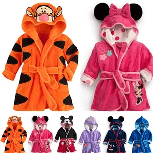 Niños Niño Niña Personaje de dibujos animados Bata de baño con capucha Vestido Prendas para dormir Pijama□ - Imagen 1 de 16