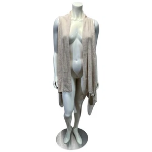LOFT NWT Ribbed Waterfall Open Front Sweater Vest Oatmeal One Size Fits Most - Picture 1 of 11