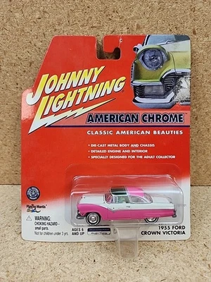 2001 Johnny Lightning American Chrome 1955 Ford Crown Victoria Diecast Pink NEW - Image 1 of 4