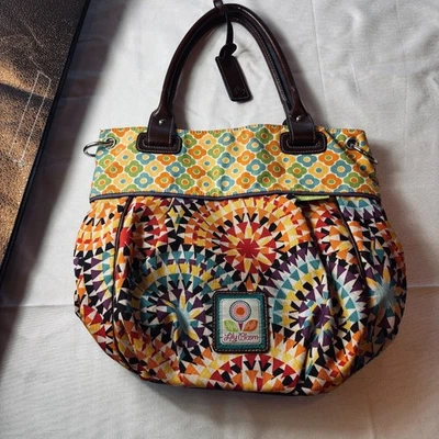 Bolso de mano Lily Bloom color vibrante varios bolsillos 2 asas ¡Lindo! Foto 1 de 4