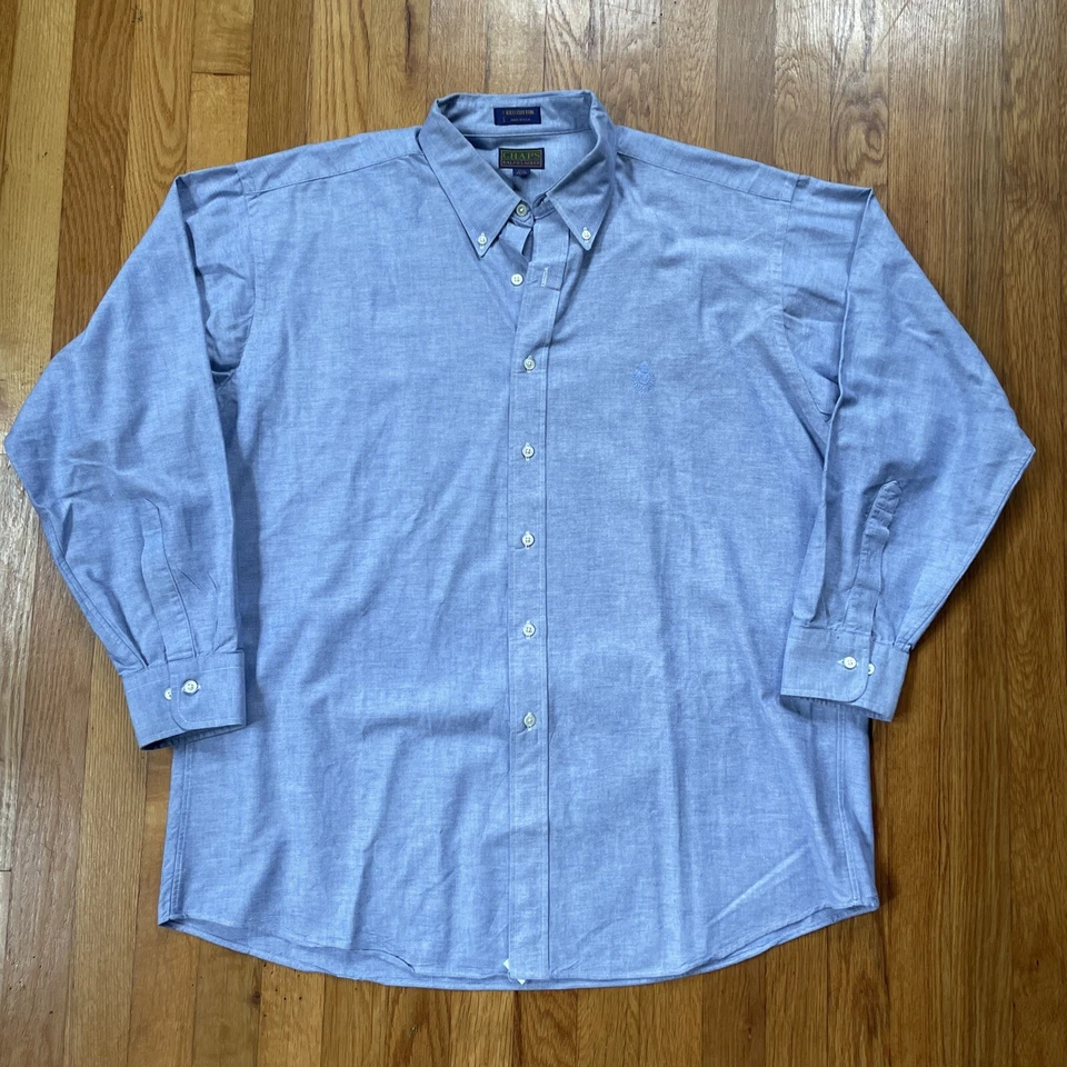 Camisa Oxford Chaps Vintage Años 90 Para Hombre 17.5 34 Algodón Preppy Hecha en EE. UU. Azul Foto 1 de 4
