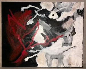 Arte astratta acrilica dipinta a mano di Fran Bernholz - (1) 16"x20" - Foto 1 di 3