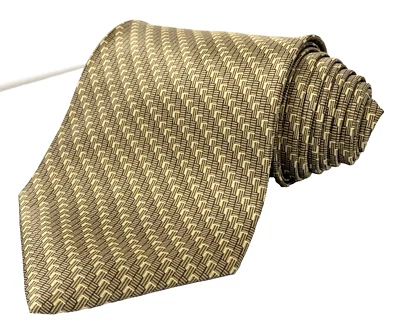 STAFFORD Silk Necktie Mens Size 3 7/8" x 58" Taupe Designer Geometric Corp NewWT - Image 1 of 4