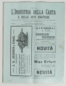 07060 Cs16 L'industria della carta delle arti grafiche a.VII n.6 1904 - Picture 1 of 6