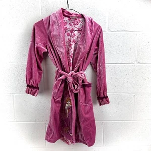 Disney Store Enchanted Pink Robe Girls Giselle Dressing Gown Velvet Sz M - Picture 1 of 12
