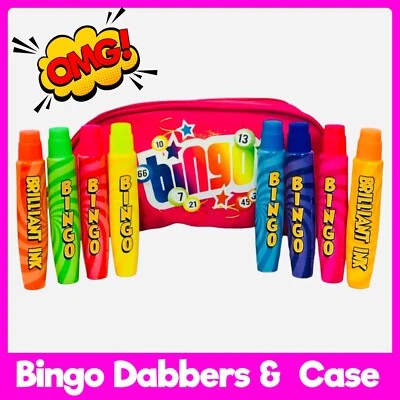 Bingo Dabbers Bingo Case Set for Bingo Lover Bingo Player Gift NEONPINK - Image 1 of 4