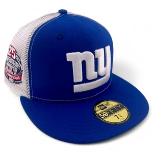 Cappello New Era New York Giants NFL Superbowl XXV Retrovisore Maglia Schiena 59FIFTY Fitted - Foto 1 di 7