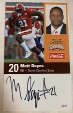 Matt Dayes 2017 Signed SENIOR BOWL ROOKIE CARD Autographed RC North Carolina St