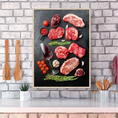 Vino, carne, tomate (cocina italiana, española) — Cartel de cocina de comida, arte de cocina Foto 1 de 4