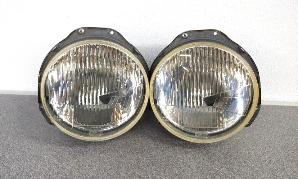 EXCELENTE PAR DE CONJUNTOS DE FAROS USADOS ORIGINALES ORIGINALES AUDI 80 90 EUROS H4 RHD Foto 1 de 4