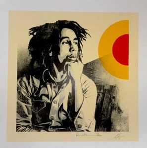 Stampa Shepard Fairey Obey Sun Is Shining Bob Marley 2020 S/N serigrafia X/500 - Foto 1 di 11