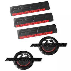 5 OEM 7,3 L POWERSTROKE + emblema internacional F-350 para insignia F350 negra roja - Imagen 1 de 7