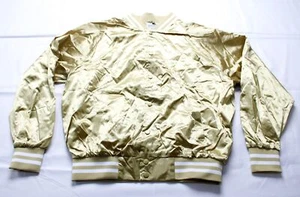 Augusta Sportswear Unisex Adult's Striped Satin Baseball Jacket BL1 Gold Large - Picture 1 of 3