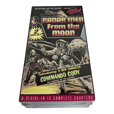RADAR MEN FROM THE MOON 12 COMPLETE CHAPTERS B&W VHS NTSC 2-TAPE SET 6672 sealed - Image 1 of 3