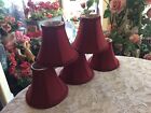 Chandelier Lamp Shades Mini Clip On Burgundy Soft Bell Transitional Set of 5