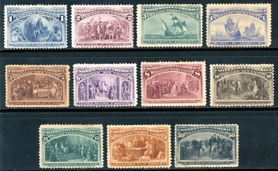 Scott 230 - 240 OG MHR US 1893 Columbian Expo SCV $1,247 - Image 1 of 2