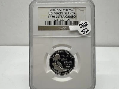 2009-S 25c Silver U.S. Virgin Islands NGC PF70 Ultra Cameo (DB2-52) - Image 1 of 4