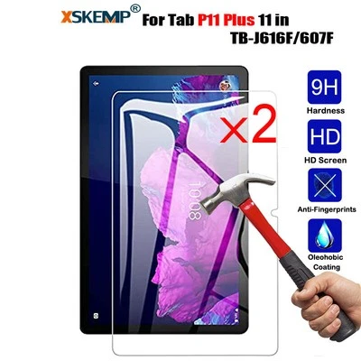 2Pcs Tempered Glass Screen Protector Lenovo Tab P11 Plus 11 in TB-J616F J607F - Image 1 of 4