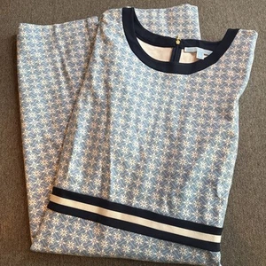 Draper James Dress Size 3X Blue Multi Honeycomb Persley Ponte Floral 3/4 Sleeve - Picture 1 of 10