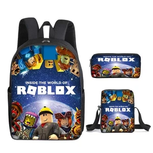 🏆Roblox🏆backpack three piece set secondary school students bag Boys knapsack🏆 - Picture 1 of 89