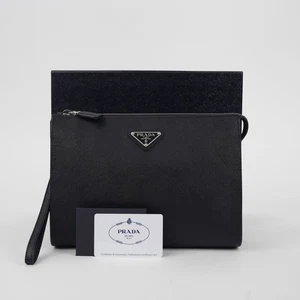 Prada Triangle Logo Strap Clutch 2NE009 125758403 - Picture 1 of 11