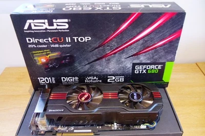 Asus DirectCU II TOP  GEFORCE GTX 680  1201MHz / 2Gb GDDR5 Memory  Graphics Card - Image 1 of 4