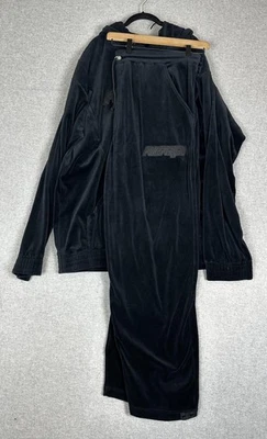 Conjunto de chándal de terciopelo Pureplayaz para hombre XL negro con capucha sudadera pantalones Foto 1 de 4