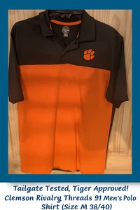 Camisa Polo Clemson Rivalry Threads 91 Hombre (Talla M 38/40) 🐅 "Prueba Puerta Trasera" - Imagen 1 de 10