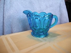 Vintage Moon & Star Blue Glass Creamer - Picture 1 of 7