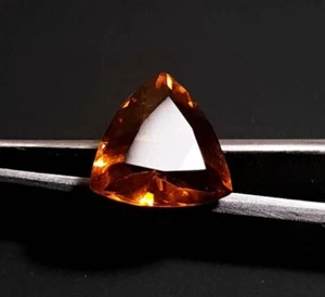 100% Natural Yellow Citrine Shape Trillion Cut Ring Size Gemstone 11x11x6mm 4Ct - Picture 1 of 6