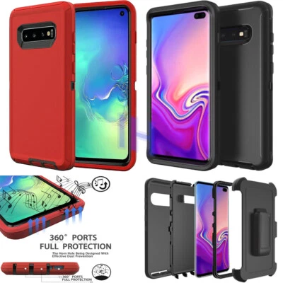 For Samsung Galaxy S10 S10e Case Shockproof Defender Cover w Holster Belt Clip