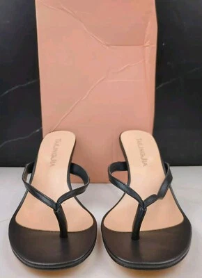 TaiLingJia Women's High Heel Sandals Heeled Flip Flops, Black, sz 8M - Image 1 of 4