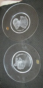 VAL ST LAMBERT ETCHINGS OF REMBRANDT & PP RUBENS  CENTERPIECE - Picture 1 of 5