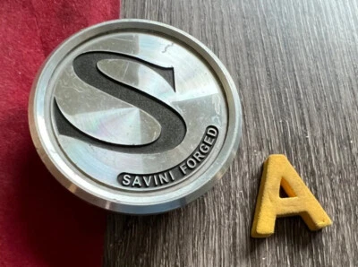 #A (1) Tapa central de rueda personalizada forjada Savini negra/mecanizada Foto 1 de 4