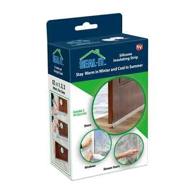 Seal It Silicone Insulating Strip - 2 Rolls (6' Each) Door & Window Weatherproof - Image 1 of 4