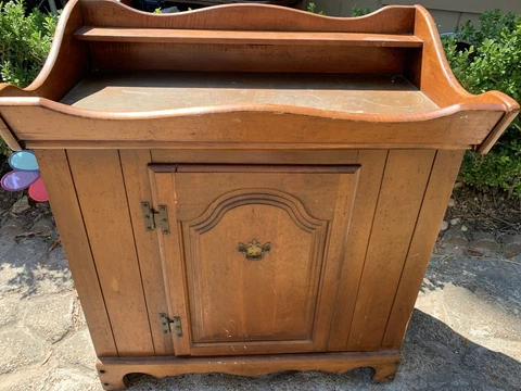Antique Dry Sink Kitchen Cabinet Wall Cupboard Primitive Rustic Farmhouse Cover