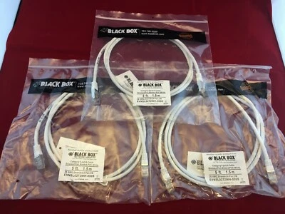4 (cuatro) CABLE DE CONEXIÓN BLACKBOX CAT6 250 MHZ ETHERNET 5 PIES BLANCO Foto 1 de 4