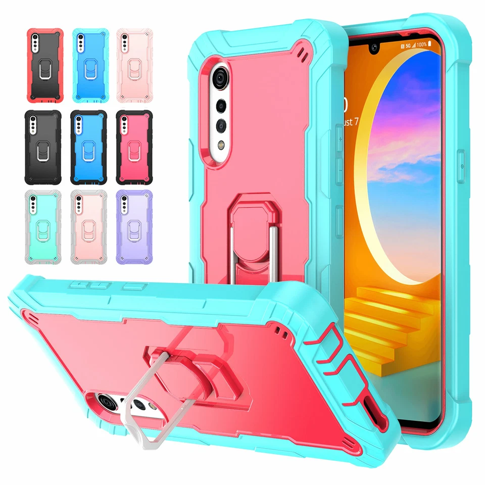 For LG Velvet Safe Case Shockproof Rugged Kickstand Armor Cover Screen Protector - Image 1 of 4