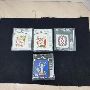 Lot of 4 Joy Peace Candle Christmas NMI Counted Cross Stitch Kits Stitch N Hang  - Picture 1 of 18