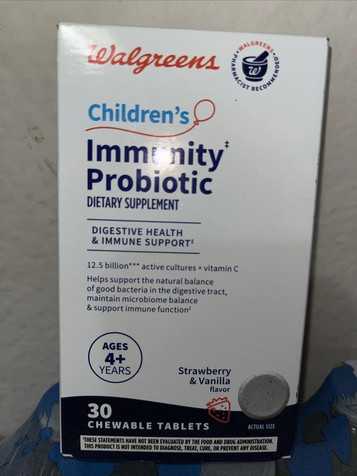 Walgreens Children's Immunity Probiotic 30 Chewable Tablets Strawberry & Vanilla