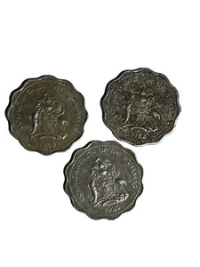 Bahamas 10 cents Commonwealth 1982-1985-1989 Lot Of 3 Coins RARE COLOR Errors - Picture 1 of 4